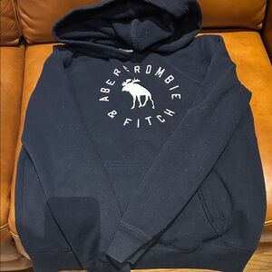 Abercrombie & Fitch Dark Blue Hoodie with Moose Logo